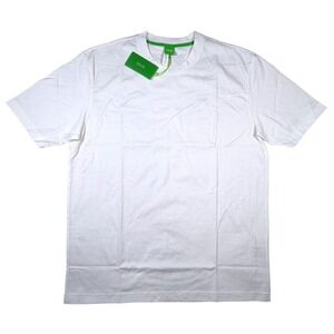 Hugo Boss Mens White Cotton Crew Neck T-Shirt Logo Size L NEW